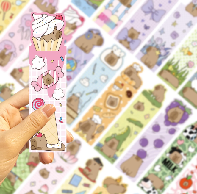 30Pcs Capybara Bookmarks Durable Paper Cute Office Supplies for Book Lovers Daily Reading Bookmarks