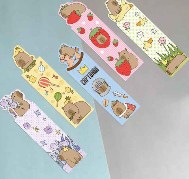 30Pcs Capybara Bookmarks Durable Paper Cute Office Supplies for Book Lovers Daily Reading Bookmarks