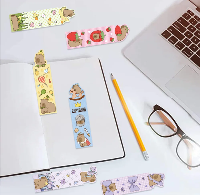 30Pcs Capybara Bookmarks Durable Paper Cute Office Supplies for Book Lovers Daily Reading Bookmarks