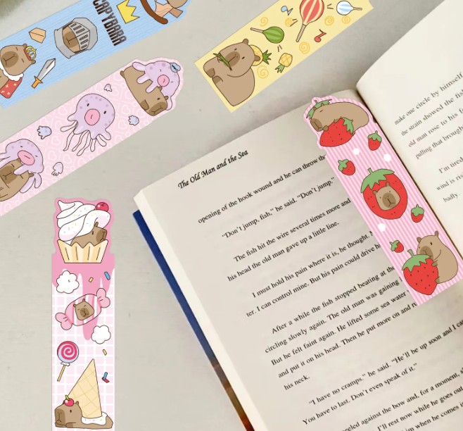30Pcs Capybara Bookmarks Durable Paper Cute Office Supplies for Book Lovers Daily Reading Bookmarks