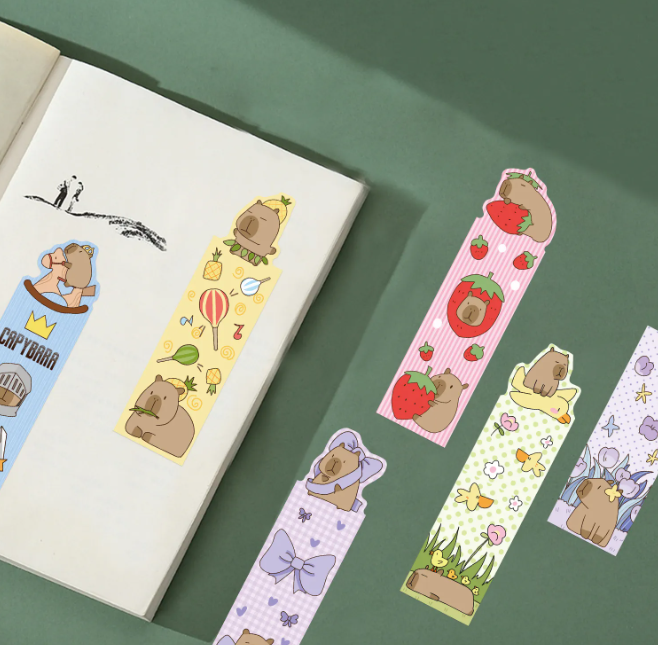30Pcs Capybara Bookmarks Durable Paper Cute Office Supplies for Book Lovers Daily Reading Bookmarks