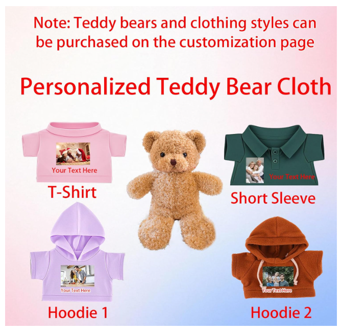 Personalized Teddy Bear Clothes with Photo Name