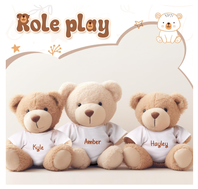 Sublimation Stuffed Bear Clothes Shirt Fit 8-12 Inch Plush Animal Tiny Blank Stuffed Animal Tshirt