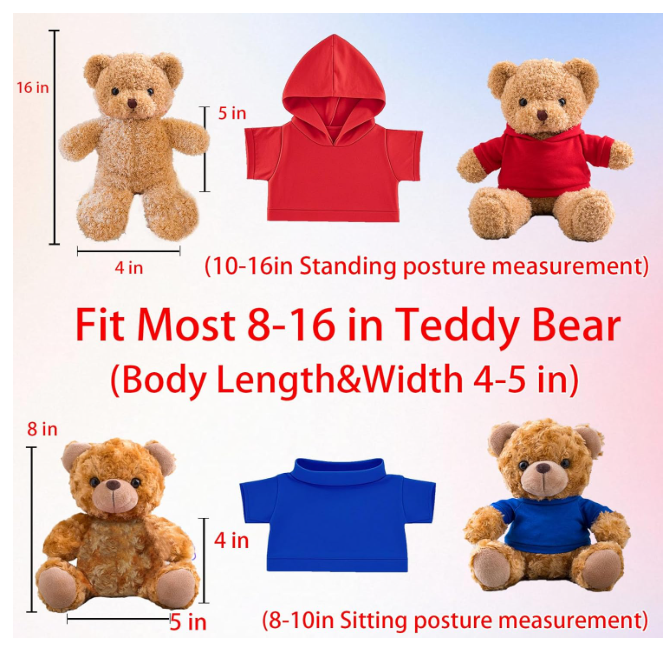 Personalized Teddy Bear Clothes with Photo Name