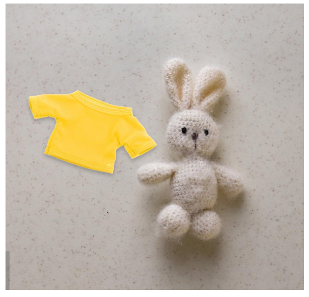 Minimalist Design Bear Doll Shirt Decorative Boys and Girls Accessory Unique Fashion Choice