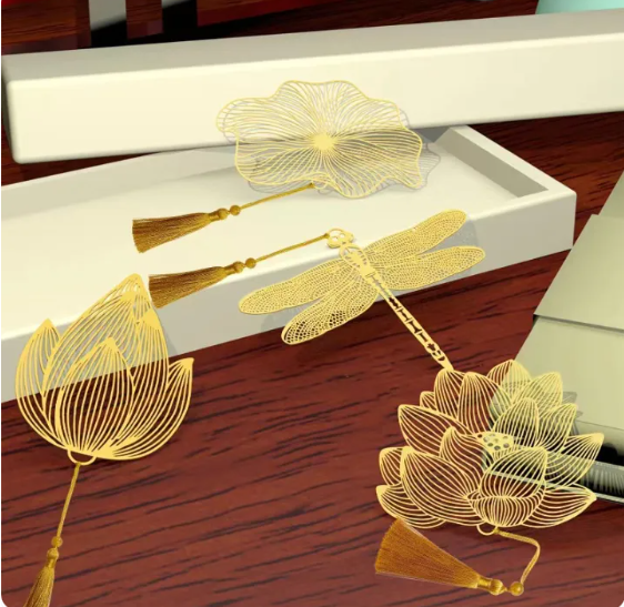 High-quality metal bookmarks with elegant floral and animal shapes