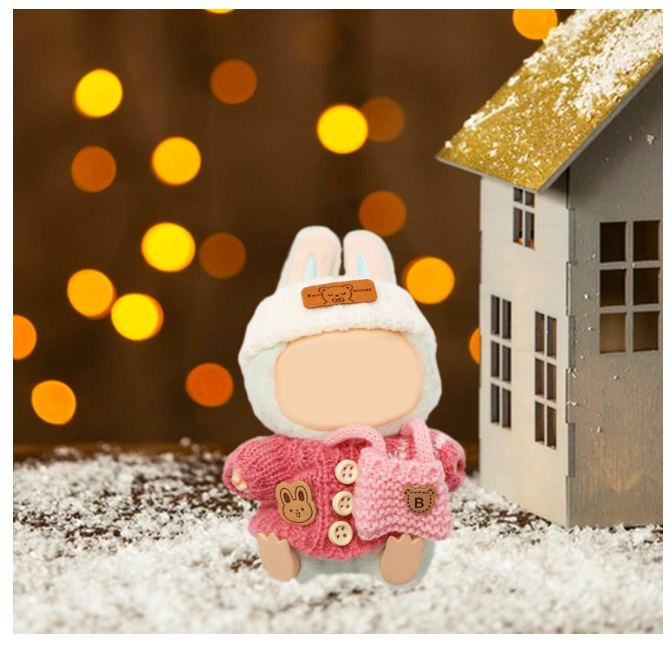 3pcs Clothes Outfit for 17cm Dolls, Adorable Pink White Doll Accessories