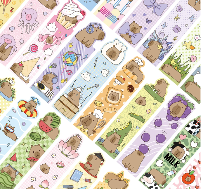30Pcs Capybara Bookmarks Durable Paper Cute Office Supplies for Book Lovers Daily Reading Bookmarks