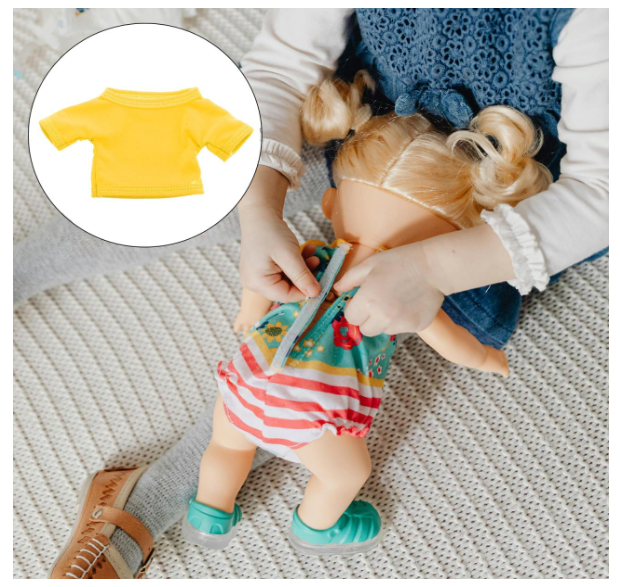 Minimalist Design Bear Doll Shirt Decorative Boys and Girls Accessory Unique Fashion Choice