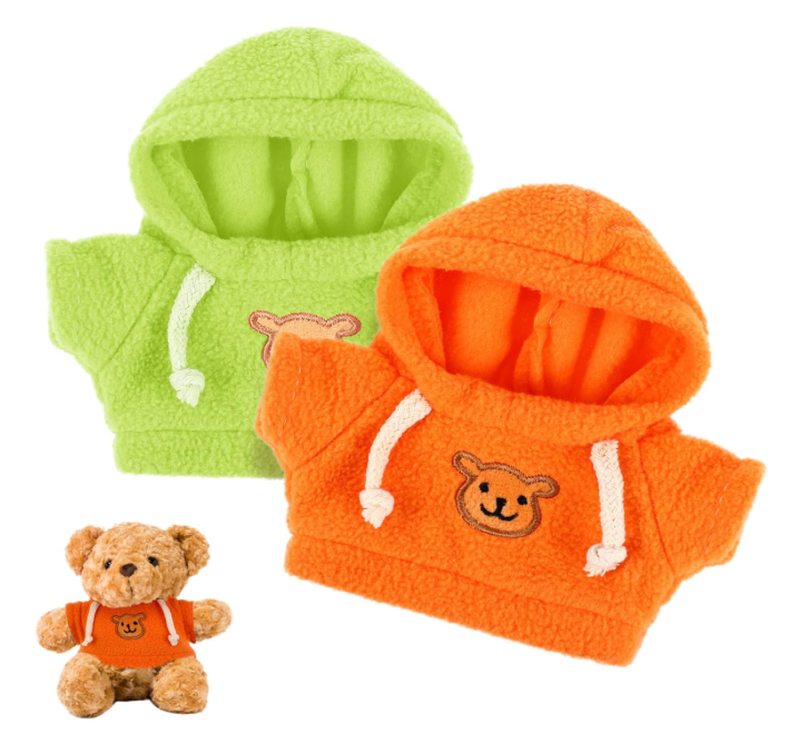 Milisten 2pcs Bear Doll Clothes Soft Hoodie Accessories for Stuffed Bears