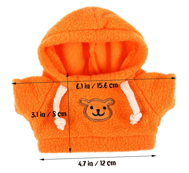 Milisten 2pcs Bear Doll Clothes Soft Hoodie Accessories for Stuffed Bears