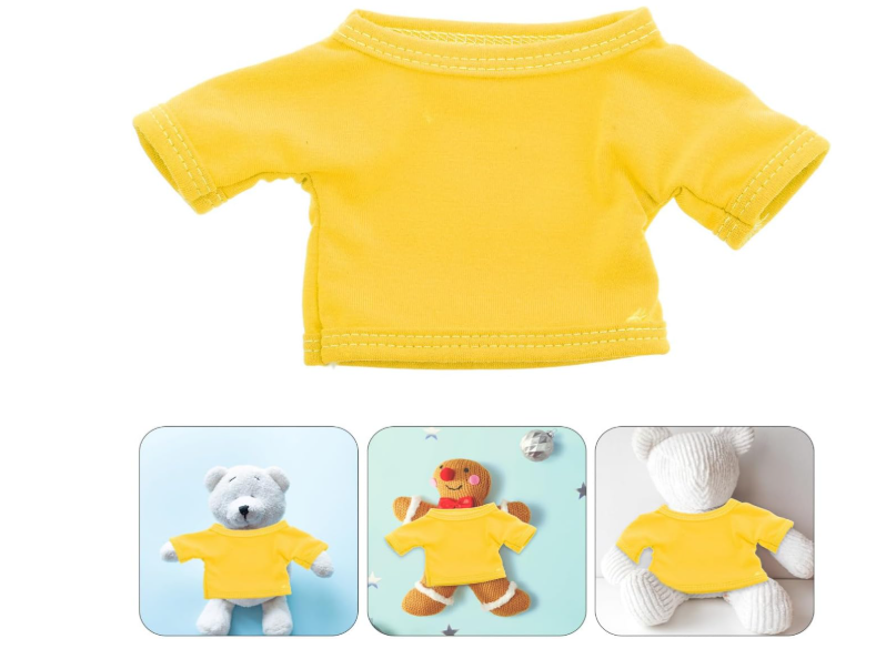 Minimalist Design Bear Doll Shirt Decorative Boys and Girls Accessory Unique Fashion Choice