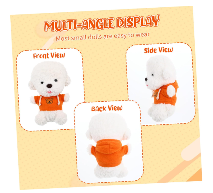Milisten 2pcs Bear Doll Clothes Soft Hoodie Accessories for Stuffed Bears