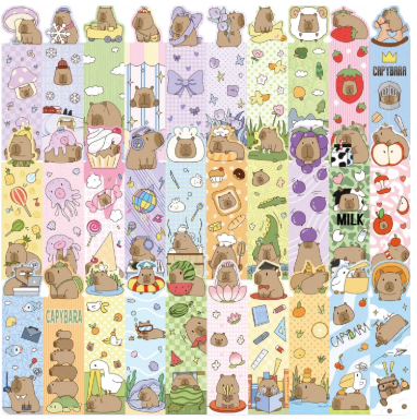 30Pcs Capybara Bookmarks Durable Paper Cute Office Supplies for Book Lovers Daily Reading Bookmarks