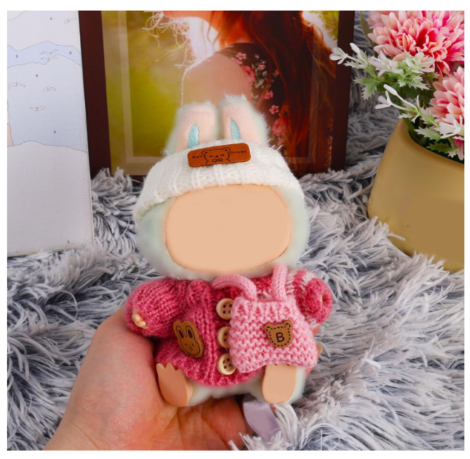 3pcs Clothes Outfit for 17cm Dolls, Adorable Pink White Doll Accessories