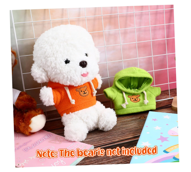 Milisten 2pcs Bear Doll Clothes Soft Hoodie Accessories for Stuffed Bears